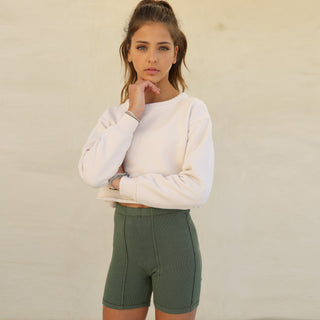 French Terry Cropped Crew - KAVEAH