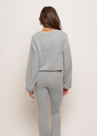 Hacci Ribbed Cross Seam Sweater