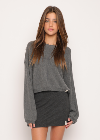 Hacci Ribbed Cross Seam Sweater